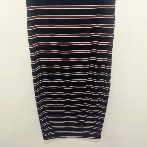 LULUS Franklin navy blue striped mock turtleneck knit midi dress size large - Picture 9 of 15